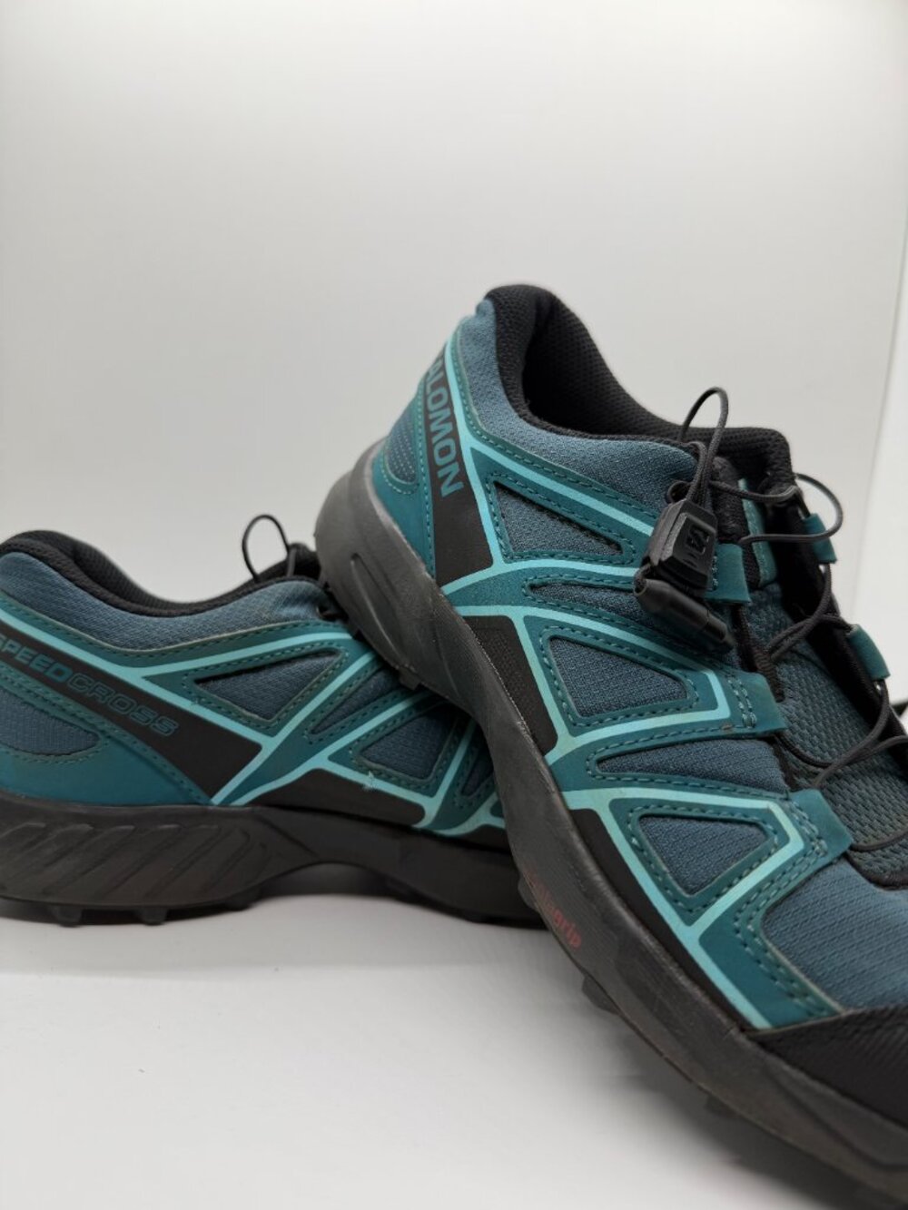 Salomon Speedcross J Youth Size 5 Teal Black Trail Running Hiking Shoes